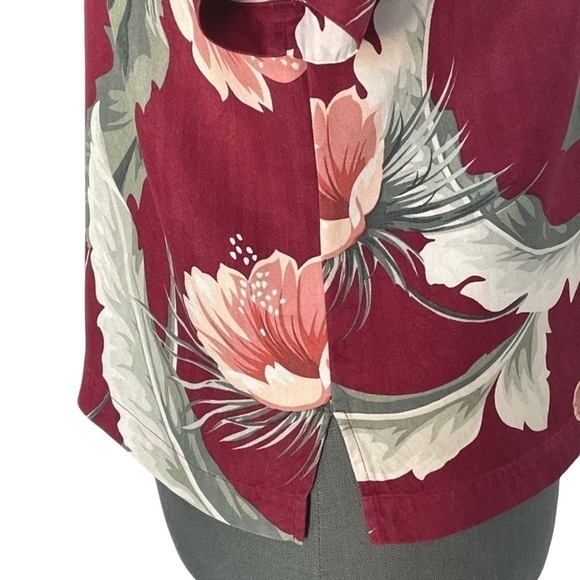 TOMMY BAHAMA Cotton Floral Print Short Sleeve Men’s Hawaiin Beach Shirt - Picture 6 of 7